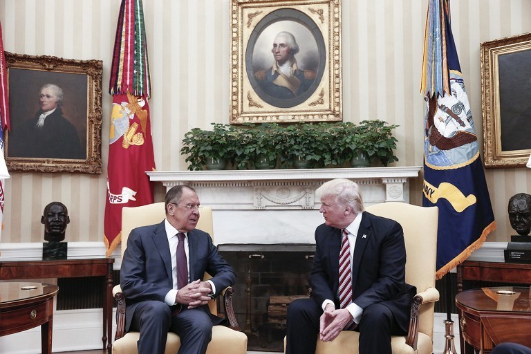 Встреча Сергея Лаврова и Дональда Трампа. Фото AFP