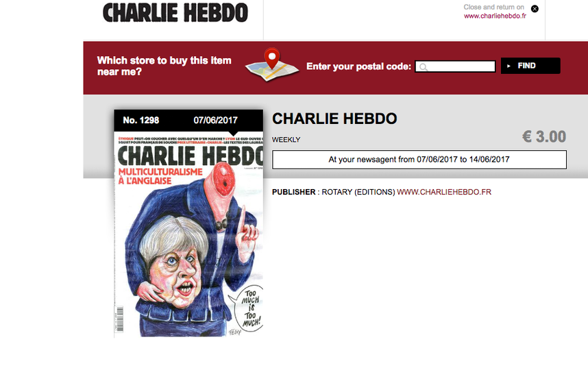 Обложка Еженедельника Charlie Hebdo. Фото charliehebdo.fr