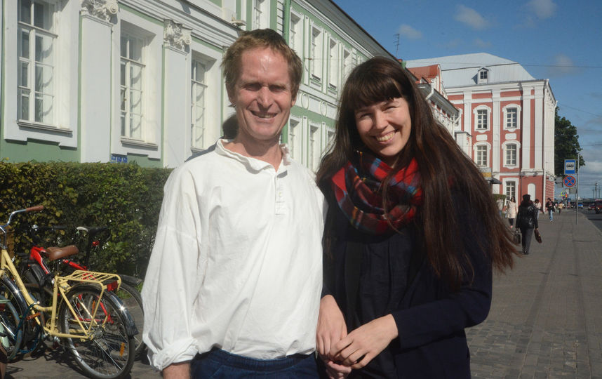 Питер Хёг с супругой в Петербурге. 