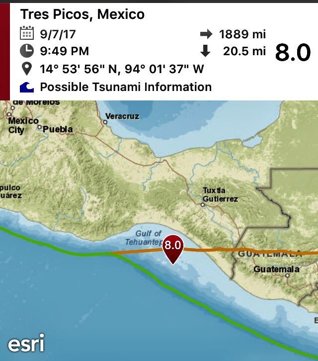 Мощное землетрясение в Мексике. 