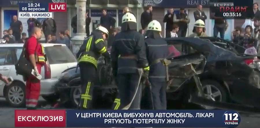 В Киеве при взрыве автомобиля погиб боевик из чеченского батальона