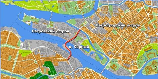Мост через остров Серный. Мост через остров Серный.
