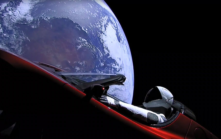 Tesla Roadster на орбите. Фото AFP
