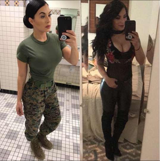 Сексуальные женщины-солдаты из США разделись и позируют с ор
