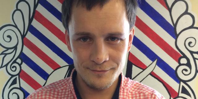 Роман Городченко с рабочими инструментами. Роман Городченко с рабочими инструментами.