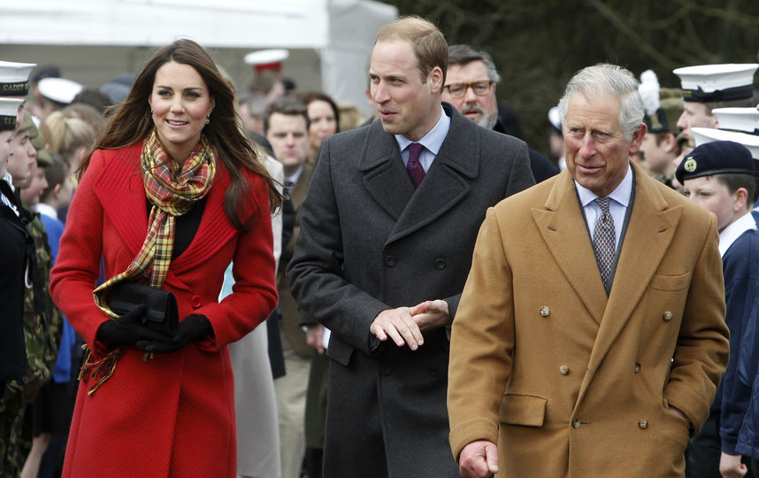 Принц Чарльз, Кэтрин и принц Уильям, архив. Фото Getty