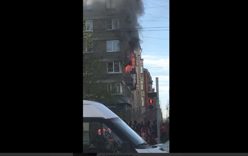 Пожар на Васильевском острове. Фото "Metro"