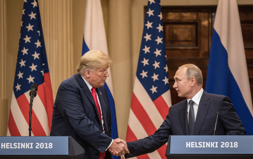 Встреча Владимира Путина и Дональда Трампа в Хельсинки. Фото Getty