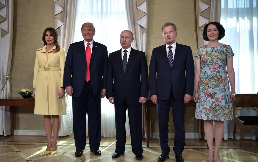 Владимир Путин, Дональд и Мелания Трамп. Фото Getty