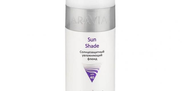 9. Флюид увлажняющий солнцезащитный SPF40 Sun Shade Aravia Professional. 9. Флюид увлажняющий солнцезащитный SPF40 Sun Shade Aravia Professional.