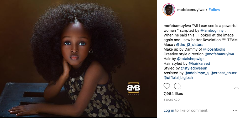 Девочку из Нигерии назвали самой красивой в мире. Фото Mofe Bamuyiwa: https://www.instagram.com/p/Blcw7WDlRUR/