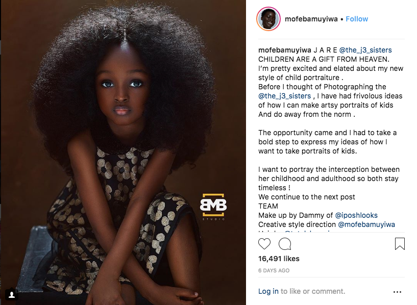 Девочку из Нигерии назвали самой красивой в мире. Фото Mofe Bamuyiwa: https://www.instagram.com/p/Blcw7WDlRUR/