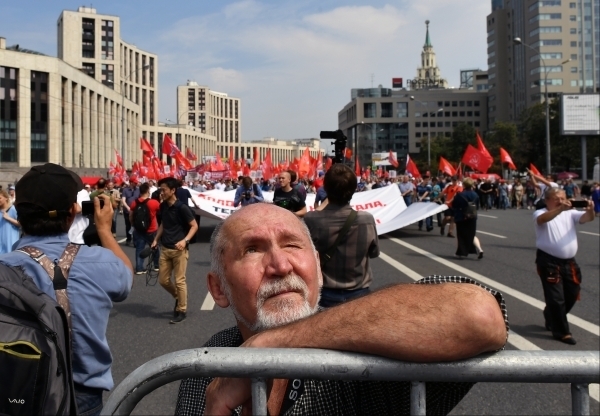 Митинг на проспекте Сахарова против пенсионной реформы, 28 июля. Фото РИА Новости