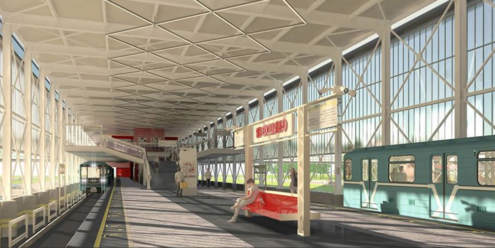 Две станции красной ветки московского метро будут похожи на вокзалы Лондона и Нью-Йорка. Фото mos.ru