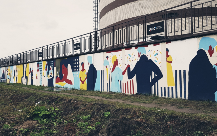 В Петербурге нарисовали 70-метровое граффити с Евгением Онегиным. Фото https://vk.com/yav_zone