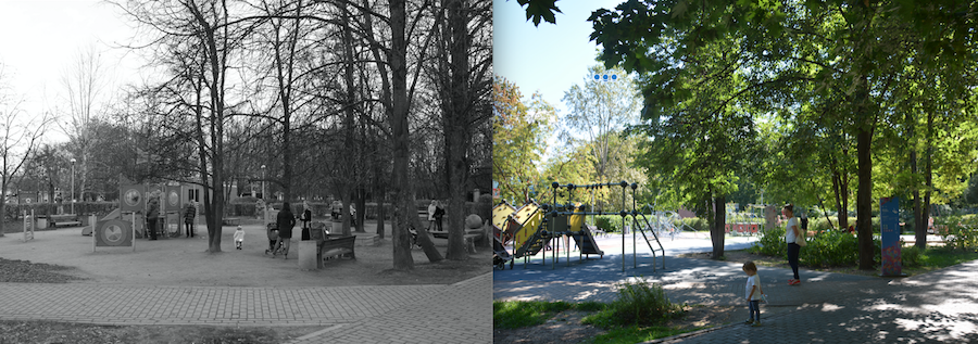 Парк "Северное Тушино" раньше и сейчас. Фото предоставлено Мосгорпарком