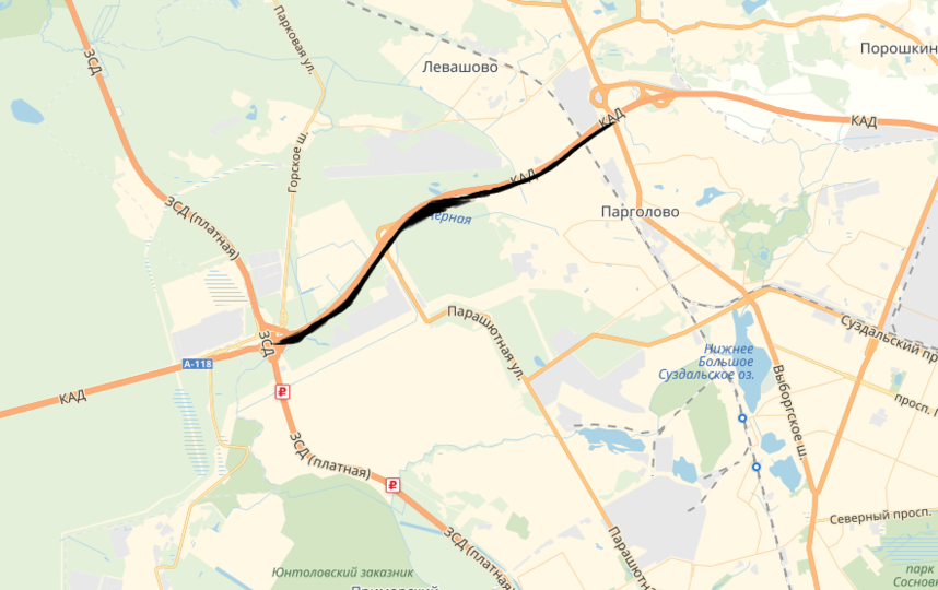 Санкт петербург парголово приозерское шоссе. Выборгское шоссе на карте. Развязка Выборгское Приозерское шоссе. Парголово огоньки на карте. Дорога Парголово на карте.