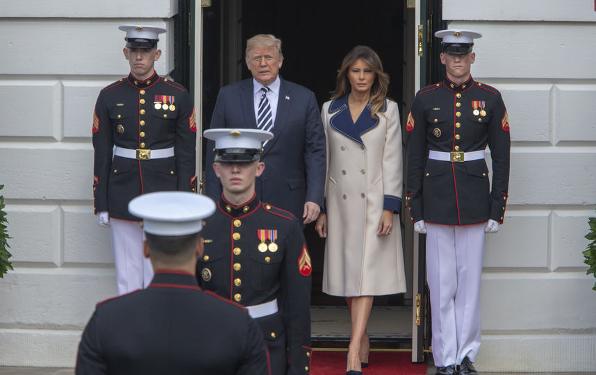 Мелания Трамп во время визита президента Польши. Фото Getty