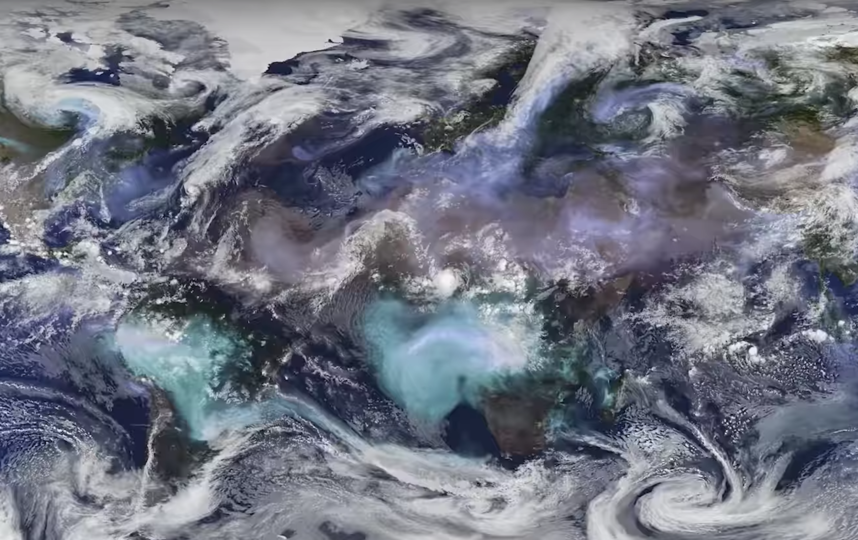 Редкие оттенки облаков. Фото Скриншот YouTube NASA Goddard, Скриншот Youtube
