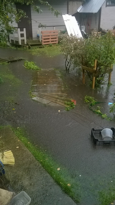 В Ленобласти затопило поселок - в Рощино улицы превратились в реки. Фото vk.com/spb_today