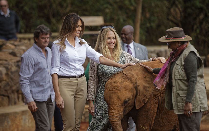 Мелания Трамп в Национальном парке Кении. Фото AFP