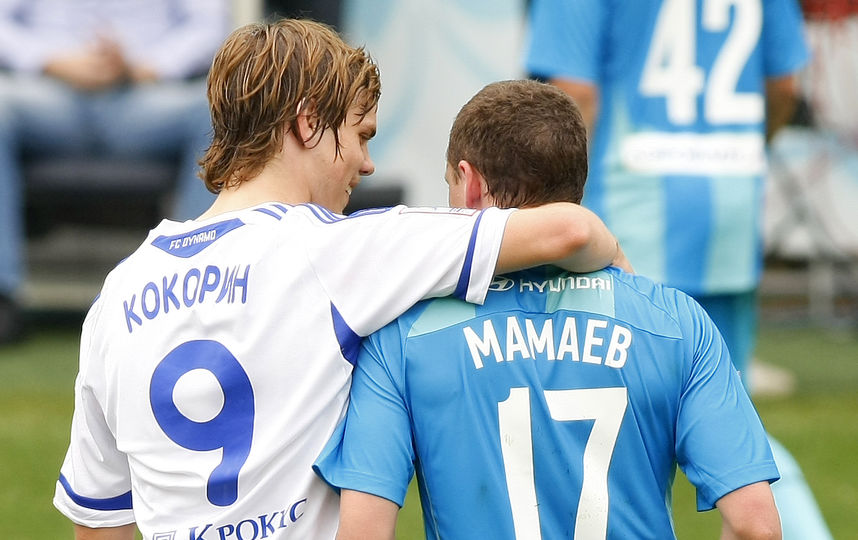 Футболисты "Зенита" и "Краснодара" Александр Кокорин и Павел Мамаев. Фото Getty