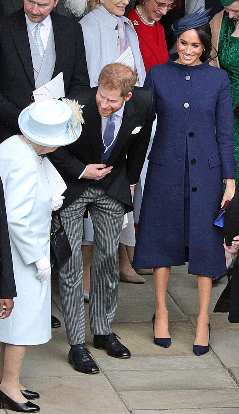 Принц Гарри, Меган Маркл и Елизавета II. Фото AFP