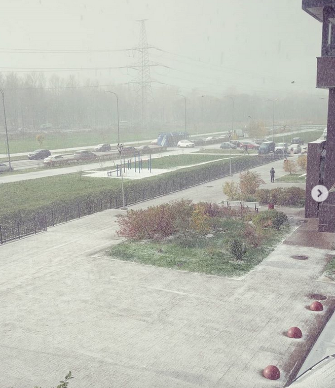 Первый снег в Петербурге: жители делятся фото и видео. Фото скриншот www.instagram.com/author_nasonova/