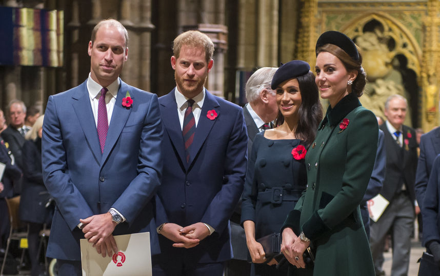 Принц Уильям, принц Гарри, Меган Маркл и Кейт Миддлтон. Фото Getty