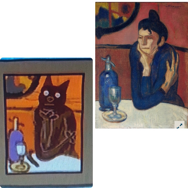 Картина из мультфильма «Три кота», Пабло Пикассо «Любительница абсента». Фото Картина из мультфильма «Три кота», Пабло Пикассо «Любительница абсента». Фото