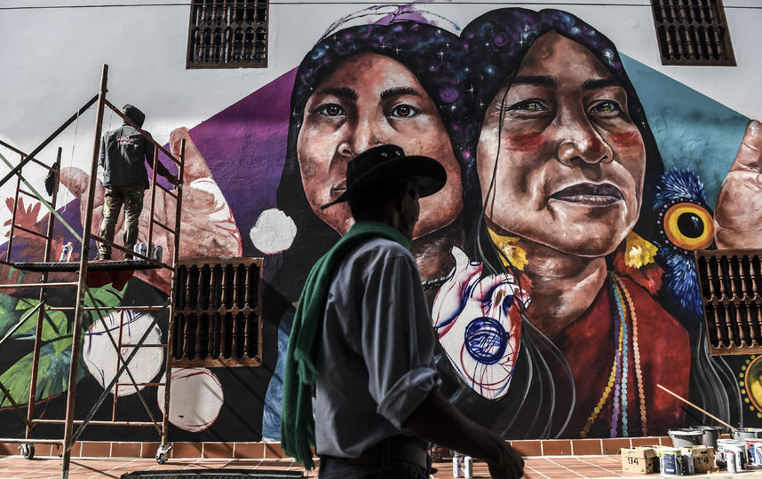 Фестиваль граффити прошёл в колумбийском Сан-Карлосе. Фото AFP