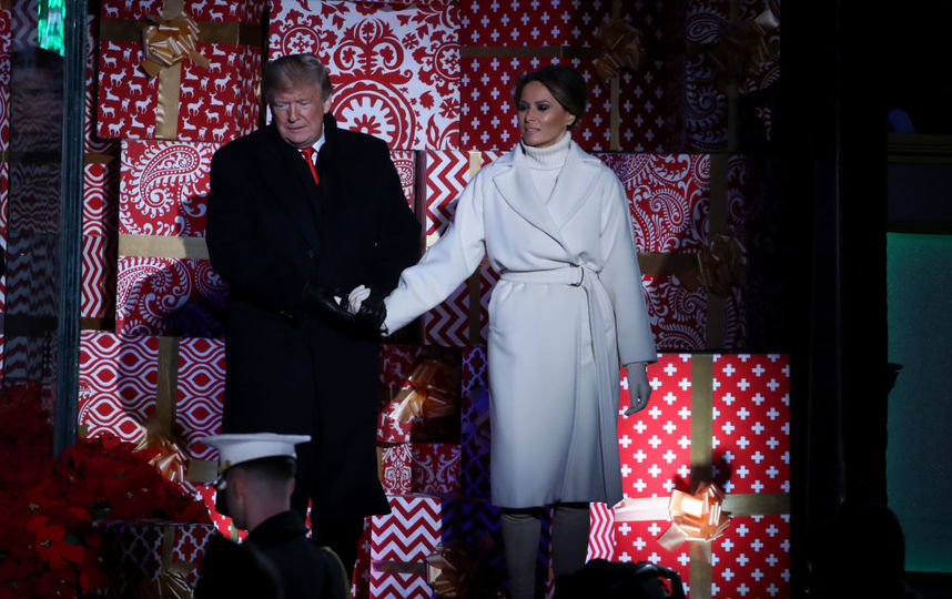 Дональд и Мелания Трамп зажгли огни на главной рождественской ели США. Фото Getty