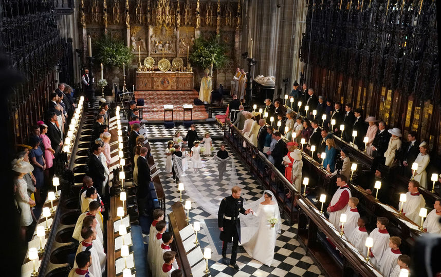 Венчание Меган Маркл и принца Гарри в Часовне святого Георгия. Фото Getty