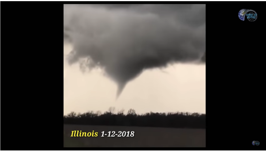Фото Торнадо в Иллинойсе в начале декабря 2018 года. Фото Скриншот Youtube