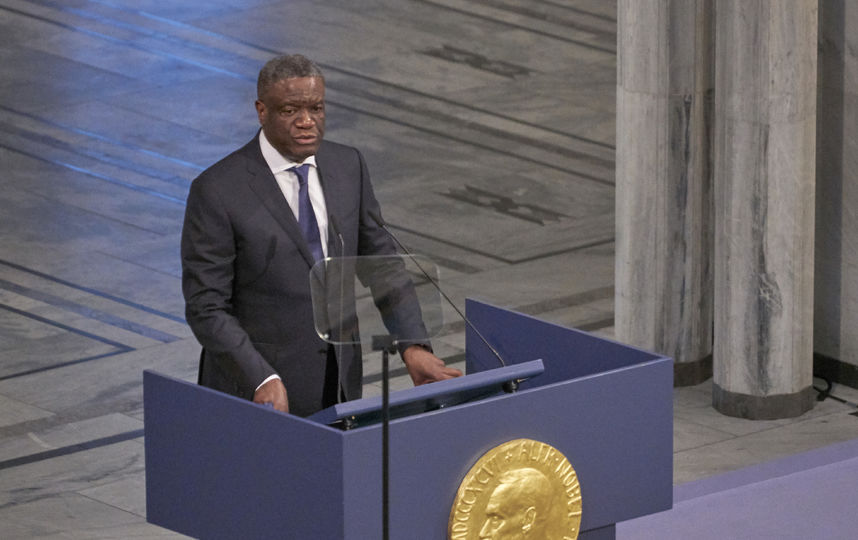 Nobel Peace Prize Award Ceremony 2018. Дени Муквеге. Фото Getty
