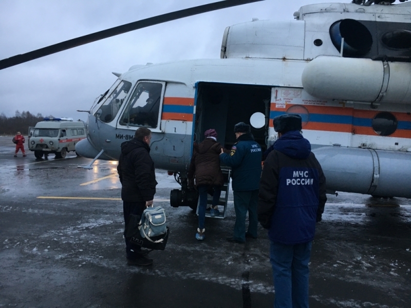 Пострадавших в ДТП вертолетом доставили в Петербург. Фото МЧС Псковской области