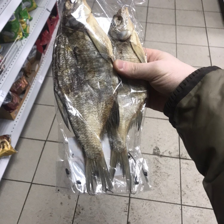 Петербуржец купил в магазине вяленую рыбу с мёртвыми мухами. Фото unreleased_dtp, vk.com
