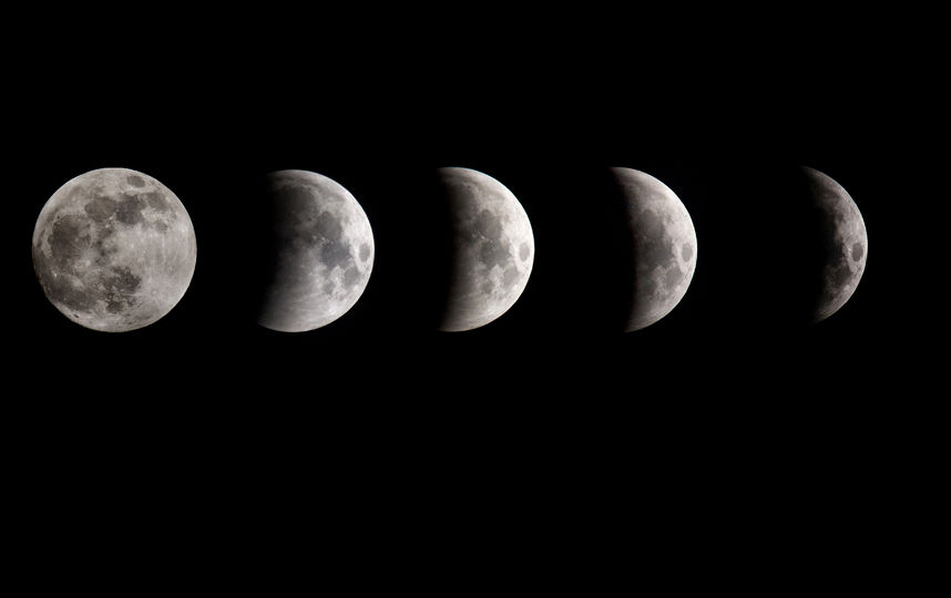 Кровавая Луна и затмение. Так выглядело затмение в британском Манчестере. 21 января 2019 года. Фото Getty
