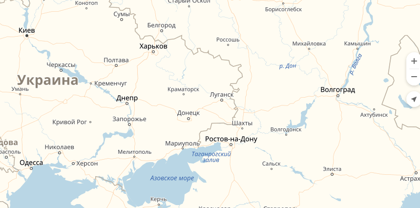 На Украине пожаловались на проблемы с въездом в Россию. Фото Скриншот Яндекс. Карты