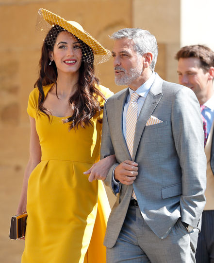 Джордж и Амаль Клуни на свадьбе принца Гарри и Меган Маркл. Фото Getty