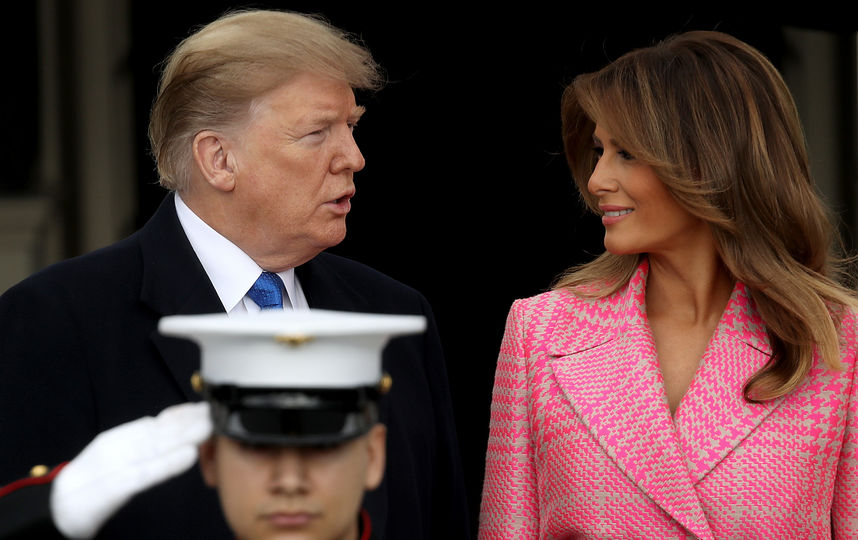 Дональд и Мелания Трамп в Белом доме во время визита президента Колумбии. Фото Getty
