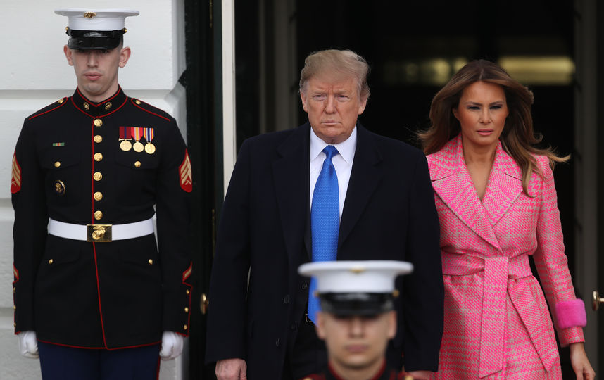 Дональд и Мелания Трамп в Белом доме во время визита президента Колумбии. Фото Getty