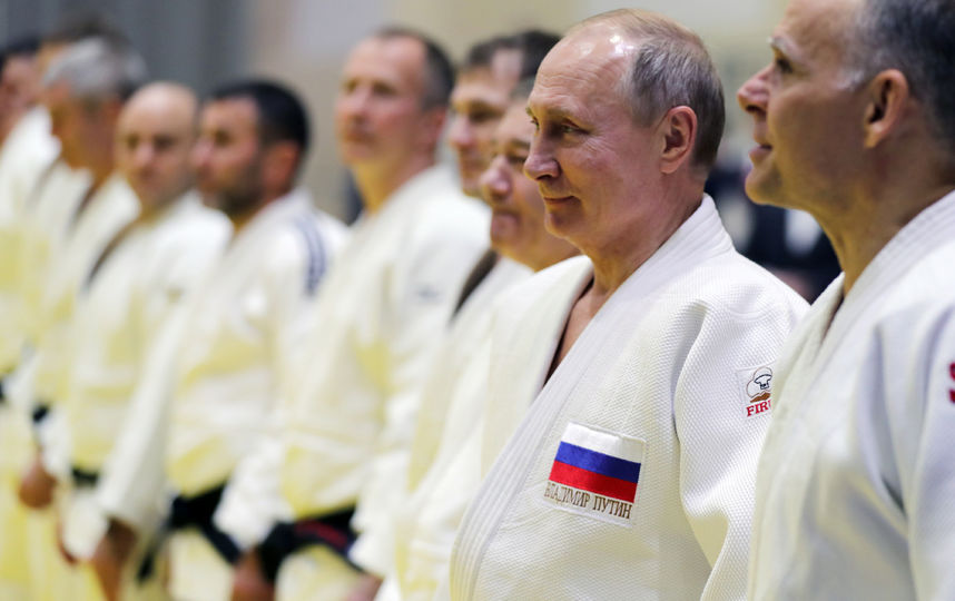 Владимир Путин на тренировке по дзюдо. Фото AFP
