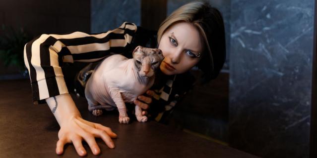 Женя и кошка Роза. Женя и кошка Роза.
