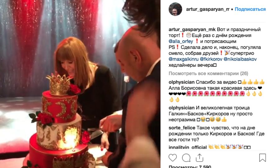 Кто поздравил сегодня пугачеву с днем рождения. День рождения Аллы Пугачевой в ресторане. Торт с Пугачевой.