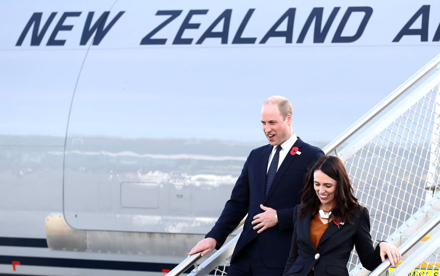 Принц Уильям прилетел из Окленда в Крайстчерч с Джасиндой Ардерн в одном самолете.. Фото Getty
