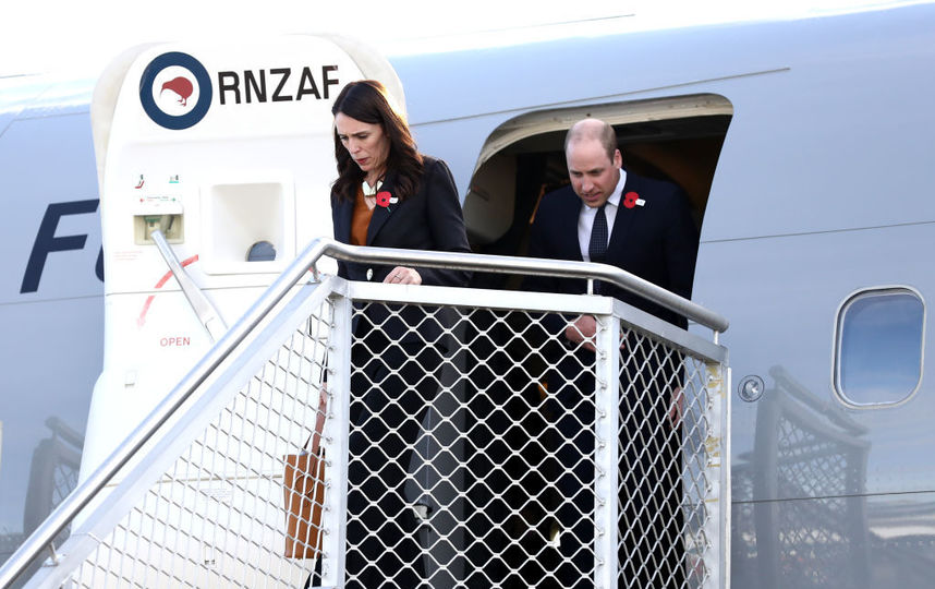 Принц Уильям прилетел из Окленда в Крайстчерч с Джасиндой Ардерн в одном самолете.. Фото Getty