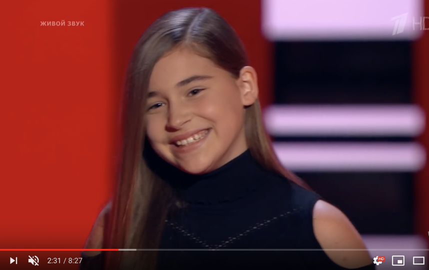 Микелла Абрамова на слепых прослушиваниях детского 