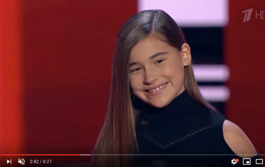 Микелла Абрамова на слепых прослушиваниях детского 