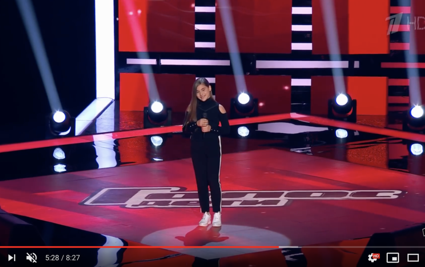 Микелла Абрамова на слепых прослушиваниях детского 